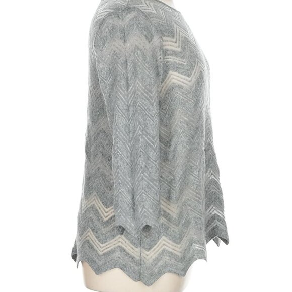 Travelers by Chico's Sz 3 (XL) Semi-Sheer Zig-Zag Hem Pullover Sweater - Picture 4 of 11